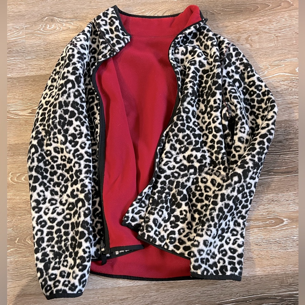 Fleece Reversible Zip Up Jacket with Pockets